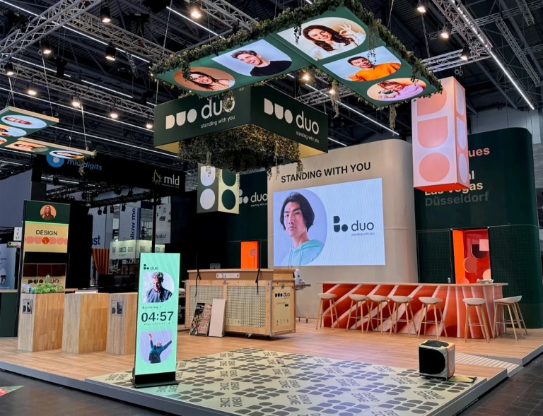 Stand modulable réutilisable avec vidéo